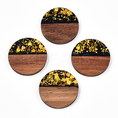Opaque Resin & Walnut Wood Pendants RESI-TAC0021-72-1