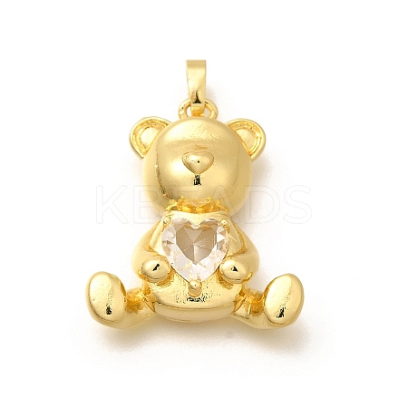 Rack Plating Brass Micro Pave Cubic Zirconia Pendants KK-L226-006G-06-1