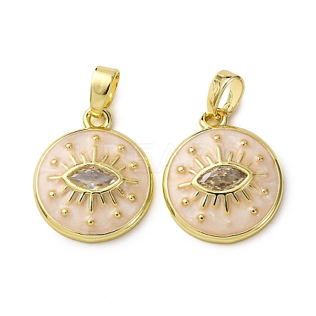 Brass Micro Pave Cubic Zirconia Pendants KK-F911-17G-01-1