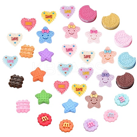 60 Pcs 6 Style Opaque Resin Cabochons CRES-SC0001-84-1