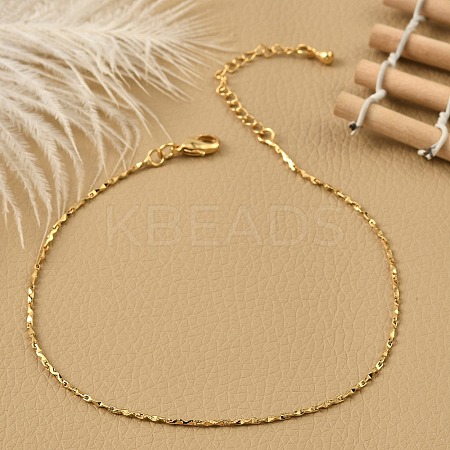 Brass Link Chain Bracelets for Women BJEW-G735-06G-1