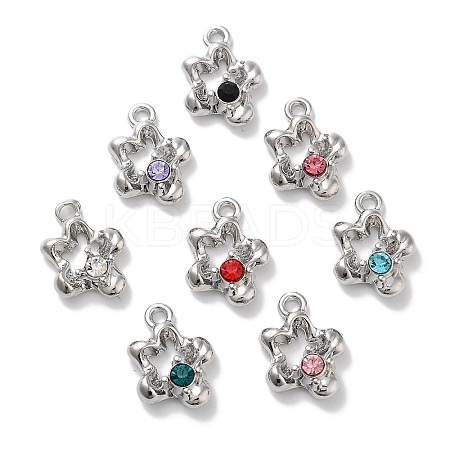 Rack Plating Alloy Rhinestone Pendants PALLOY-F311-21P-1