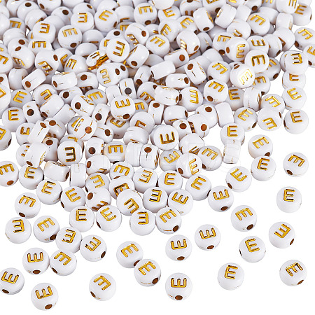 500Pcs Plating Acrylic Beads PACR-TADJ0001-01E-1