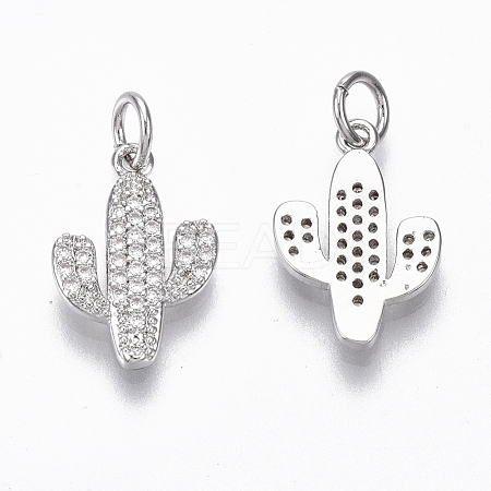 Brass Micro Pave Cubic Zirconia Pendants ZIRC-R109-021P-NF-1