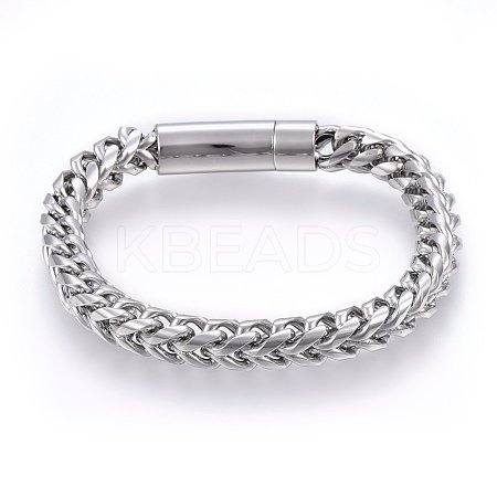 304 Stainless Steel Chain Bracelets BJEW-L631-42P-1
