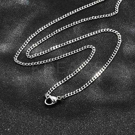 Non-Tarnish 304 Stainless Steel Curb Chain Necklaces NJEW-L162-01B-P-1