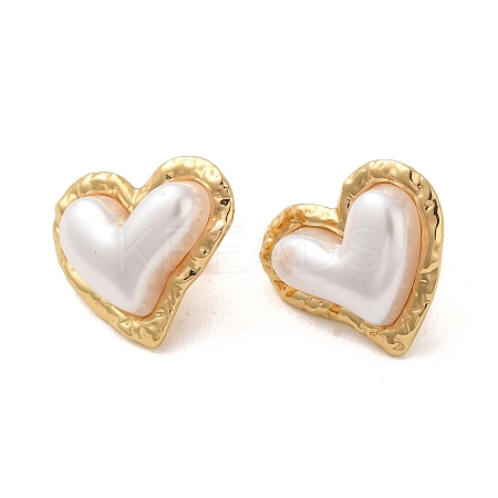 Texture Heart 304 Stainless Steel Stud Earrings LS-EJEW-U003-28G-1