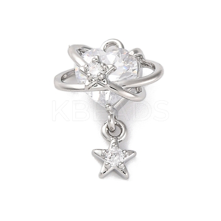 Brass Micro Pave Cubic Zirconia Pendants KK-U042-12P-1