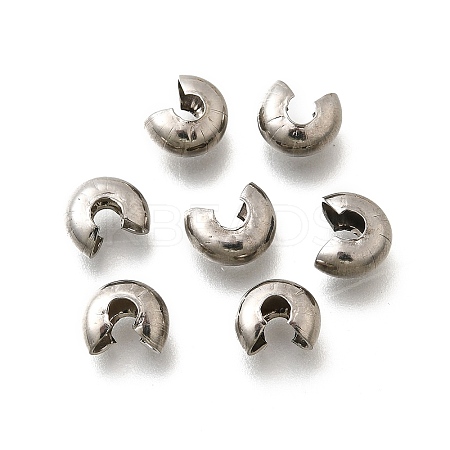 304 Stainless Steel Crimp Beads Covers STAS-P239-34P-06-1