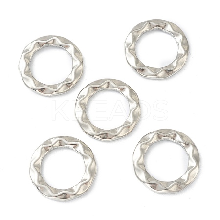 Non-Tarnish Hammered 304 Stainless Steel Linking Rings STAS-G244-35A-P-1