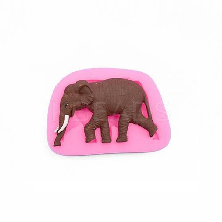 Elephant Design DIY Food Grade Silicone Molds LS-AJEW-L054-30-1