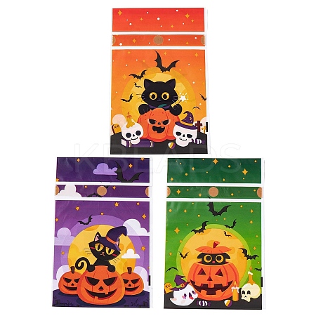 50Pcs Rectangle Halloween Candy Plastic Bags ABAG-U001-01K-1