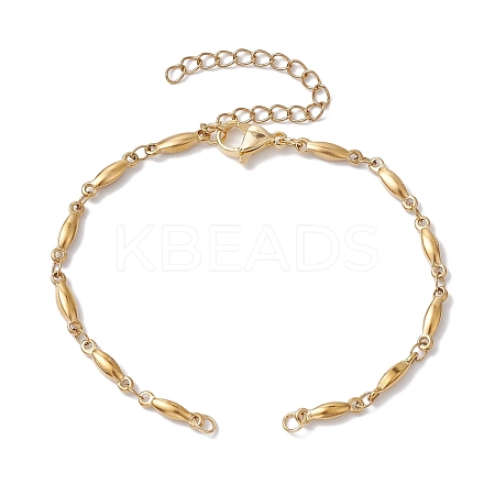 304 Stainless Steel Bar Link Chain Bracelet Making AJEW-JB01245-01-1
