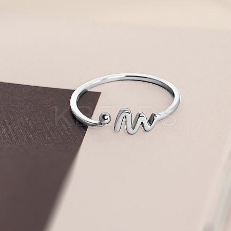 925 Sterling Silver Cuff Rings for Women RJEW-U046-05P-1