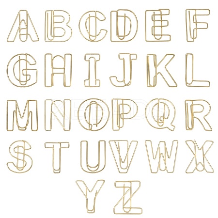 26 Pcs Alphabet Shape Iron Paperclips TOOL-SZ0001-04G-1