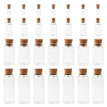 24Pcs 4 Styles Glass Jar Glass Bottles AJEW-FS0001-21-1