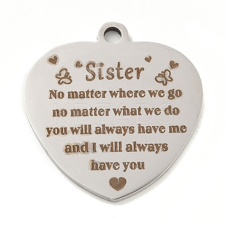 Non-Tarnish 201 Stainless Steel Pendants STAS-L079-26P-02-1
