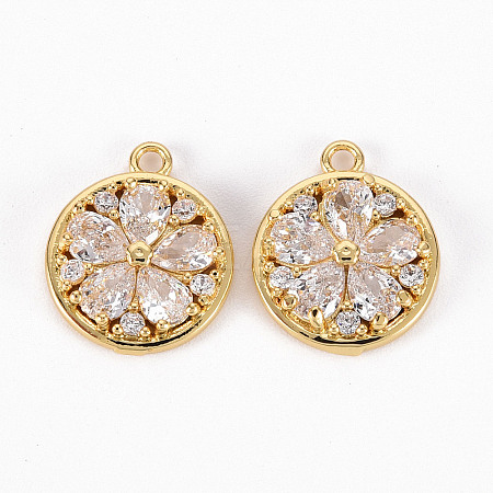 Brass Micro Pave Clear Cubic Zirconia Charms LS-X-ZIRC-S068-044-NF-1