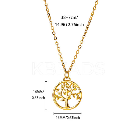 Brass Tree of Life Pendant Necklaces for Women WGFA3A6-03-1