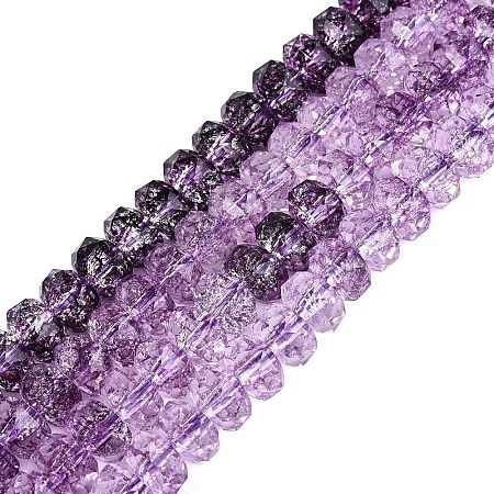 Crackle Transparent Glass Beads Strands GLAA-N068-03A-10-1