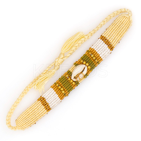 Unique Hand-Woven Cowrie Shell Adjustable Cord Bracelets for Women AO5455-1-1