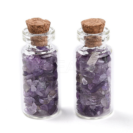 Glass Wishing Bottle Display Decorations AJEW-T013-02J-1