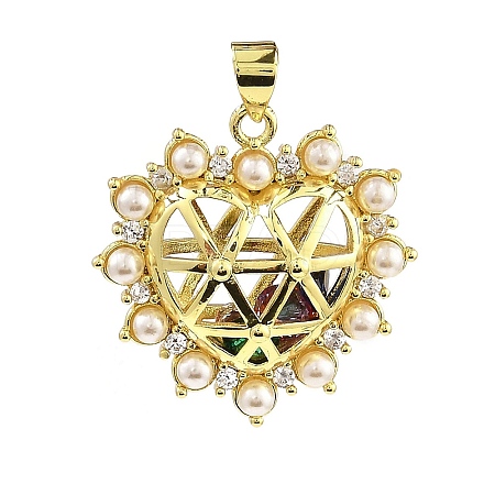 Rack Plating Real 18K Gold Plated Brass Pendants KK-B077-15G-1