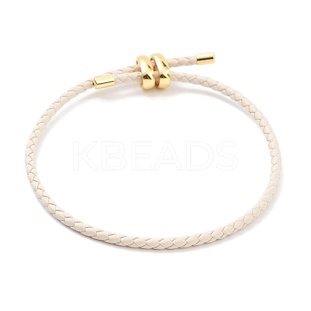 Braided Round Imitation Leather Bracelets Making BJEW-H610-03G-08-1