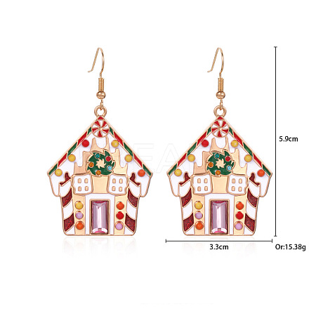 Christmas Alloy Rhinestone Dangle Earrings FS-WGC5D36-05-1