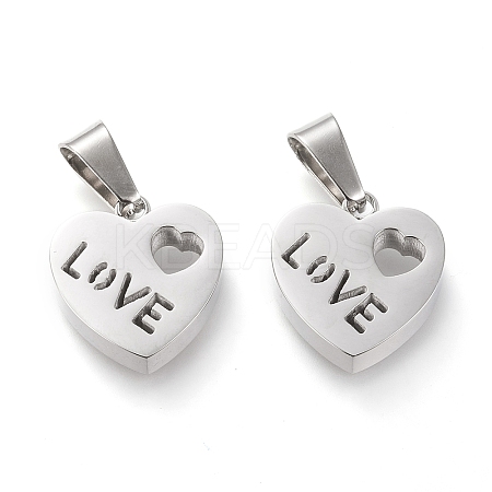 Non-Tarnish Valentine's Day 304 Stainless Steel Charms LS-STAS-F253-10P-1