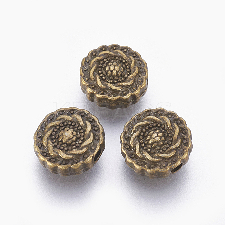 Tibetan Style Alloy Beads TIBEB-R022-AB-LF-1