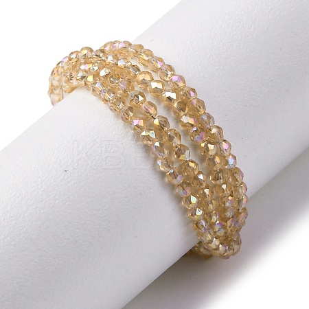Transparent Electroplate Glass Beads Strands EGLA-H107-01A-AB02-1