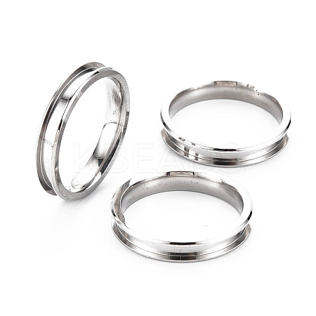 304 Stainless Steel Grooved Finger Ring Settings STAS-WH0039-01B-P-1