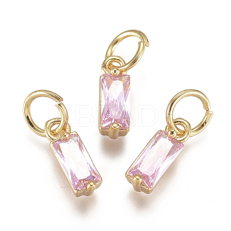 Brass Micro Pave Cubic Zirconia Charms ZIRC-F111-03G-03-1