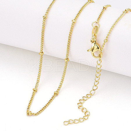 Round Brass Curb Chain Necklaces for Women NJEW-G084-18LG-1