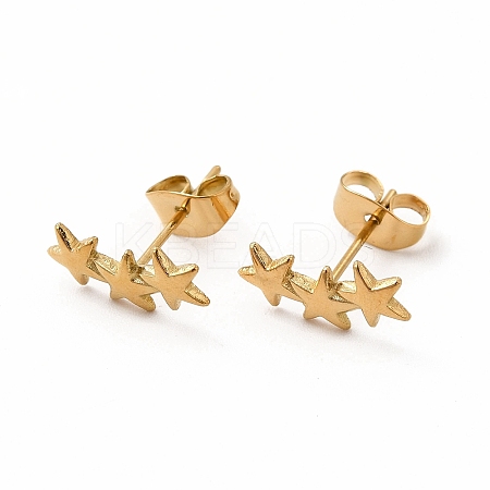 304 Stainless Steel Star Stud Earrings for Women EJEW-C004-01G-1