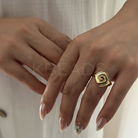 304 Stainless Steel Cuff Open Rings for Women SA-CBABC0E-02G-1