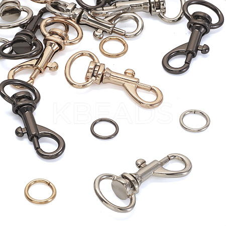15Pcs 6 Colors Alloy Swivel Snap Hook Clasps FIND-TA0003-79-1