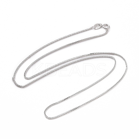 Anti-Tarnish Rhodium Plated 925 Sterling Silver Wheat Chains Necklace for Women STER-I021-03A-P-1