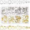 96Pcs 24 Styles  Brass Open Back Bezel Sew on Prong Settings KK-CA0003-16-1