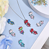 CHGCRAFT 30pcs 6 colors Zinc Alloy Enamel Connector Charms ENAM-CA0001-67-4