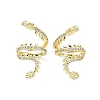 Rack Plating Brass Micro Pave Cubic Zirconia Cuff Earring LS-EJEW-C086-16G-1