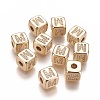 Brass Micro Pave Cubic Zirconia Beads LS-KK-K238-16G-M-1