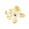Flower Natural Shell Finger Rings RJEW-H234-01G-2