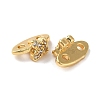 Brass Micro Pave Clear Cubic Zirconia Slide Charms KK-P239-18G-2