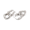 Brass Double Interlocking Oval Dangle Hoop Earrings for Women EJEW-E275-05P-2