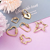 Brass Micro Pave Clear Cubic Zirconia Screw Carabiner Lock Charms ZIRC-TA0001-13G-7