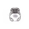 Tarnish Resistant 201 Stainless Steel Cuff Ring Findings STAS-S080-040C-P-3