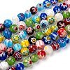 Handmade Millefiori Glass Beads Strands LK14-1