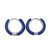 Two Tone 304 Stainless Steel Chunky Huggie Hoop Earrings with Enamel for Women EJEW-C043-11-12P-1